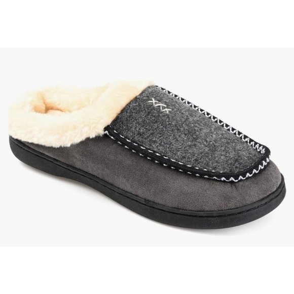 Vance Co. Men’s Henry Shearling Slip-on Moccasin Clog Slippers Grey Size 8-9 NIB main image 6